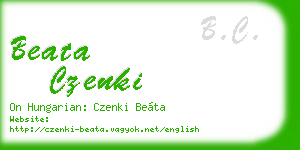 beata czenki business card